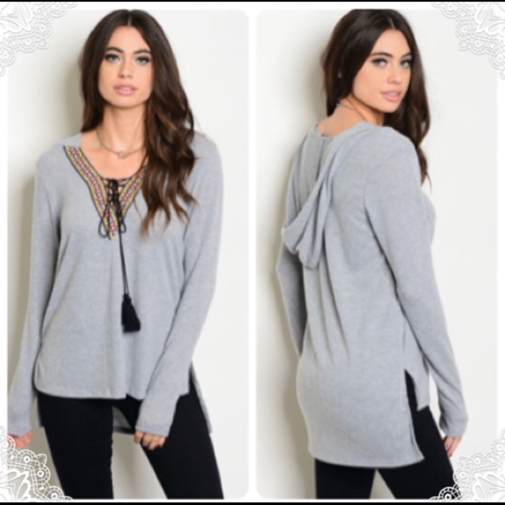🌟 High Low Hooded lightweight Sweater - Picture 1 of 9